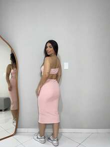 Vestido Feminino Mula Manca Forrado Costa Nua Elegante