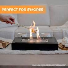 1 Set Edelstahl Outdoor Tischkamin, tragbarer Tischkamin für Innen-Terrasse, Tischkamin für Wohnzimmer Esszimmertisch Dekoration, Zuhause Feiertagsparty Freitagabend-Dinner Camping Zubehör