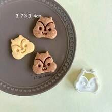 Moldes de galletas de animales lindos de plástico 3D en forma de perro, gato, ardilla y oso. Moldes de galletas prensables, sellos de galletas, herramientas de cocina para hornear y repostería - animal - Ver 9