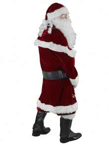 10pcs Adult Santa Claus Costume Set For Christmas Cosplay - Red - View 2