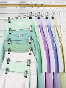 6 couches Cintre à pantalon pliable en acier inoxydable, Ensemble de cintres à jupes, Organisateur de vêtements multi-niveaux économe en espace pour armoire et placard, Convient pour les jeans, les jupes et plus, Construction en métal pour une organisation efficace de la garde-robe