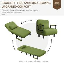 Silla/Sofá cama plegable 5 en 1 para oficina y recepción: Sentado, reclinado, 3 en 1, reposabrazos metálicos, fácil montaje (65 * 68 * 80 cm)