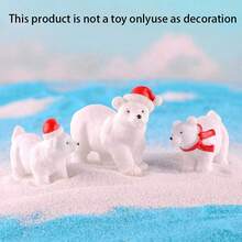Pequeño regalo de Navidad, ornamento de paisaje micro de musgo con oso polar ártico, decoración de animal oso blanco