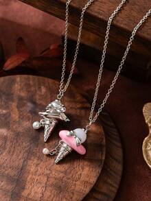 1 件优雅小鱼蟹形珍珠吊坠女士项链，镀 18k 金，适合日常佩戴、旅行和派对，可赠送给妻子、母亲、女朋友、女士珠宝、女士吊坠项链、镀金珠宝、珍珠吊坠项链 - 彩色 - 查看 7