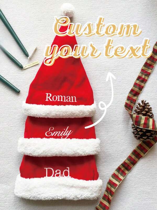 Personalized Family Christmas Hats, Custom Hats, Custom Christmas Decorations, Suitable For Decoration, Family Gatherings, Can Be Used As Gifts For Close Friends, Family, Children, Parents, Winter Gifts, Suitable For Boys And Girls, Suitable For Valentine's Day