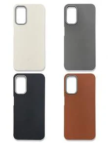 4-Pack Luxury Leather Texture Phone Cases, Compatible With IPhone & Galaxy, Black, Grey, Brown, Beige - Multicolor - View 38