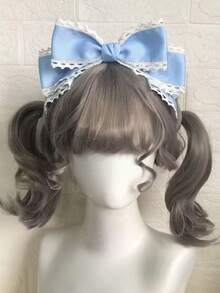 1 件可爱甜美洛丽塔蓝色蝴蝶结发夹，角色扮演爱丽丝梦游仙境奇幻洛丽塔头饰 - 彩色 - 查看 4