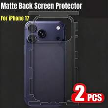 2片/套磨砂后屏保护膜，兼容 17 Pro Max、17 Pro、17 Air，全屏覆盖 - 無色 - 查看 1