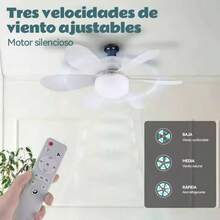E27 30W/40W 52cm Ceiling Fan With LED Light For Kitchen Bedroom Dining Room Patio - 白色 - 查看 9