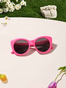 1 pièce Lunettes de mode en acrylique rose pour garçons et filles de 9 à 14 ans, monture œil de chat minimaliste décontractée d'automne de haute qualité pour la décoration vestimentaire et l'usage quotidien