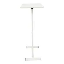 Adjustable Rolling Bed Table, Mobile Overbed Desk In White For Breakfast, Laptop, Writing & Hospital Use, Height Adjustable Bedside Tray Table - White - View 2