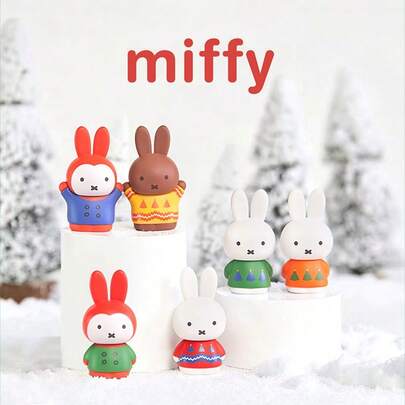 Miffy Winter Series Blind Box, Official Licensed "In The Snow" Collectible, 6 Regular Styles (Snowsuit/Skiing/Sledding), Flocked Snowman Boris, Durable Vinyl Material, Cute Seasonal Figure Decoration, Mystery Surprise With Hidden Chance, Perfect Gift For Miffy Fans, Cross-Border Hot Selling Toy