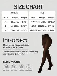 Fleece Lined Thermal Tights For Women, Ideal For Winter, Sime-Sheer Warm Leggings With A Variety Of Colors Suitable, Thick High-Waist & High-Stretch Warm Pantyhose, Soft Comfort Breathable For Skirts, Boots & Heels - 黑透蜂蜜 - 查看 9