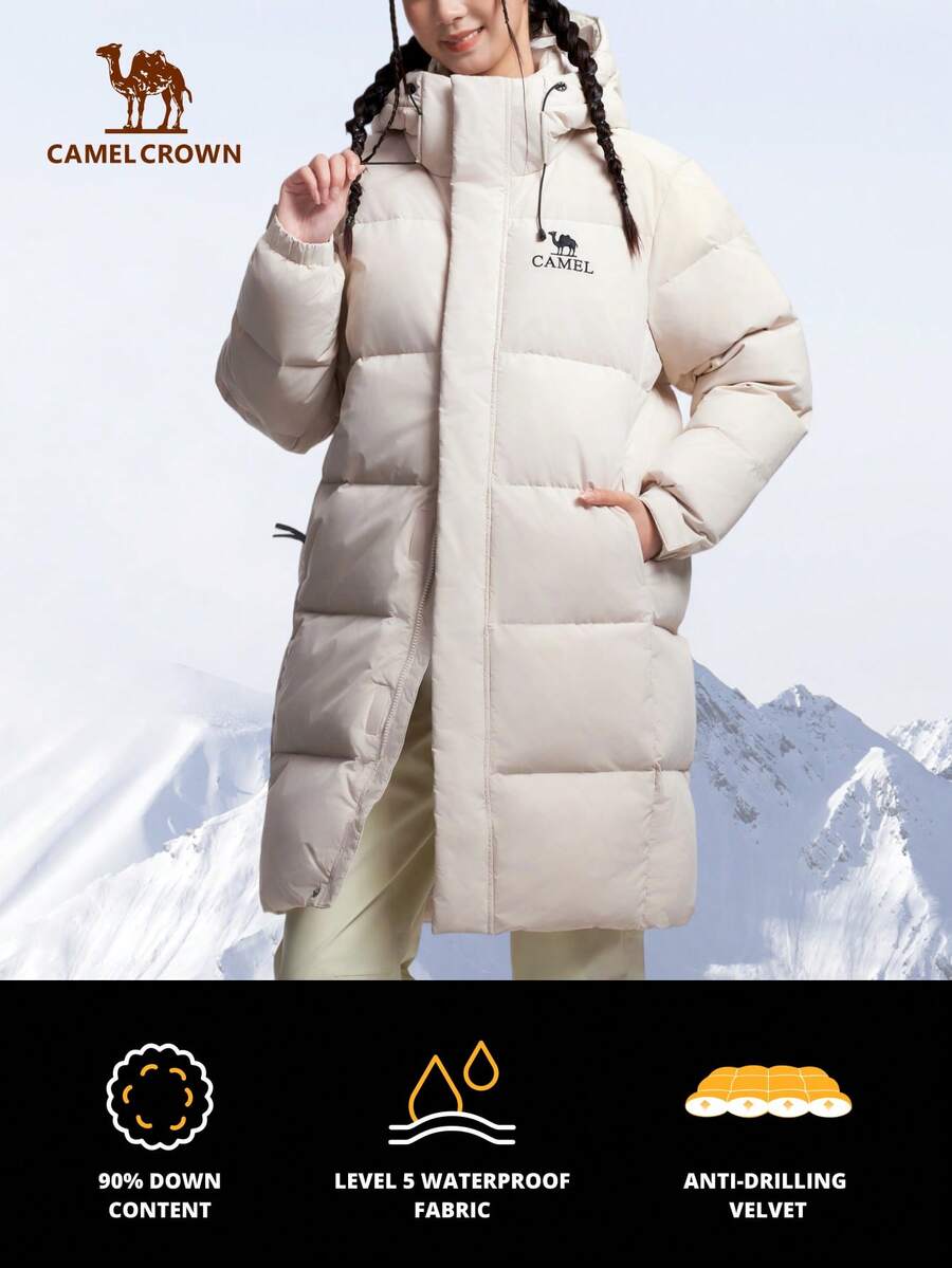 CAMEL CROWN Outdoor 3-In-1 Down Jacket, Men's Mid-Length Windproof Snowproof Oilproof Parka, Winter New Arrival