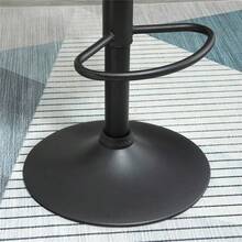 Set di 2 sgabelli da bar regolabili in altezza, neri, sgabello da bistrot con poggiapiedi e schienale in velluto e metallo, 46 x 48 x 83-104 cm