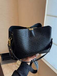 1 Stück Damen PU-Leder Geflochtene Umhängetasche, Kratzfest und Abriebfest, Leicht, Großer Stauraum, Geeignet für Camping, Einkaufen, Pendeln, Arbeit, Dates, Tägliche Reisen, für Damen