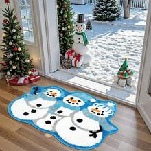 سجادة حمام ديكور رجل الثلج عيد الميلاد، سجادة منطقة، حصيرة الباب - أزرق ريفي، مانع الانزلاق للمنزل والحمام، ديكور منزلي داخلي لعيد الميلاد، هدايا عيد الميلاد، ديكورات منزلية لعيد الميلاد، سجادة مانعة للانزلاق للباب، سجادة حمام مانعة للانزلاق - قابلة للغسل في الغسالة، حصيرة باب من الصوف الاصطناعي عالي الكثافة، مثالية لديكور الحمام أو غرفة النوم، ديكور وإكسسوارات حمام عيد الميلاد، مناسبة لديكور مدخل المنزل مطبخ السجاد