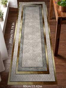 1pc Spring New Solid Color European Luxury Style Hallway Runner Rug, Washable Polyester Long Mat, Home Use Bedside Rug For Living Room Bedroom Entrance, Kitchen Corridor Mat, Gift Included Christmas Decor Kitchen Rug - Multicolor - View 4