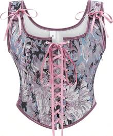 Women's Waist Cincher Bustier Boned Corset With  Design In 2025 - 紫菊花 - 查看 9