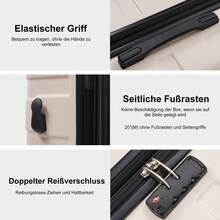 Flieks Trolley Set Suitcase Set (M, L, XL With Toiletry Bag), Rolling Suitcase Set 4 Wheels, (Set, 5 Pcs., Hard Shell Trolley Set), Luggage Set With School Bag, Cosmetic Bag Set Travel Suitcase