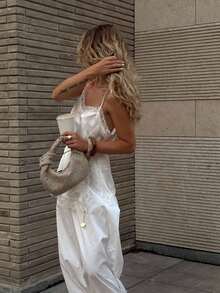 Top Mujer de Encaje Tirantes Finos sin Mangas Camisola Ajustada Casual Sexy Verano Blusa - Blanco - Ver 4
