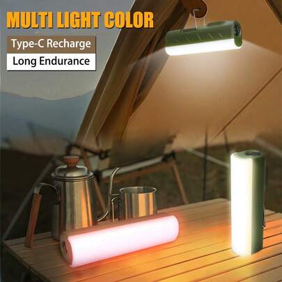 1PC USB Rechargeable LED Camping Light, Waterproof Folding Tent Lamp, Portable Emergency Outdoor Lighting , Lithium Polymer Battery, Tabletop Mounting, LED Light Source