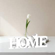 1pc Plastic White Butterfly "HOME" Letter Decor, Indoor Tabletop Cozy Decorative Letter Sign, Suitable For Home, Wedding, Anniversary, Party Decoration