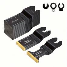 Titanium Alloy Multi-Tool Blade Kit, Suitable For Wood, Plastic, Metal Oscillating Tool Blades, Quick Release Oscillating Saw Blades, Fit All Models - Multicolor - View 6