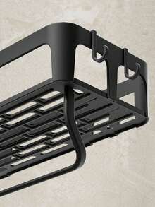 1 raft de baie montat pe perete, un raft de depozitare suspendat din plastic, potrivit pentru accesorii de baie, articole de toaletă și suporturi pentru periuțe de dinți, ușor de instalat fără găurire, ideal pentru utilizare în case și băi de hotel.