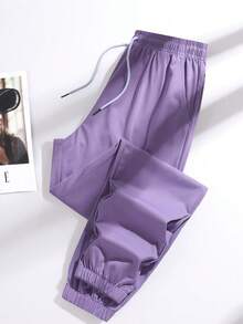 Women's Jogger Pants With Pockets And Drawstring, Suitable For Running, Casual, Fitness, Jogging - Purple - View 3