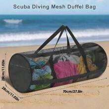 Bolsa de Malla para Buceo, Surf, Snorkel, Organizador de Equipos, Plegable, Grande, para Baloncesto, Voleibol, Fútbol, Bolsa de Equipos Deportivos - Negro - Ver 2