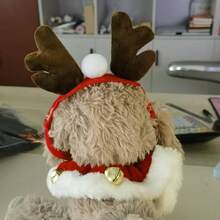 Festive Christmas/Holiday Neckwear For Dogs/Cats | Fun Stretchable Costume Accessory | Soft Collar With Bells Christmas Reindeer Dog Headband Puppy Xmas Antlers Headwear Holiday Pet Costume Accessory