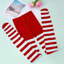 2 Pairs Women's Nylon Striped Tights Striped Tights Women Women's Stocking Hosiery - 紅白色 - 查看 3