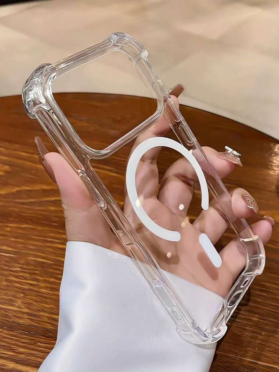 MagSafe Compatible Clear Phone Case With 4-Corner Drop Protection - 2-In-1 Magnetic Acrylic Hard Shell, Transparent And Shockproof Cover Compatible With IPhone17/17air/17pro/17promax/16/16pro/16e/16pro/16plus/16promax/15promax/15pro/15plus/15/14/14pro/14plus/14promax/13/13pro/13promax/13mini/12mini/12/12pro/12promax/11/11pro/11promax/X/Xs/Xr/Xs Max/7plus/8plus/7g/8g/Se/Se2/Se3 - Clear Magnetic Protective Cover"