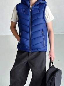 Tween Boys Winter Coats - Royal Blue - View 3
