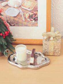 1pc Ceramic Jewelry Tray, Decorative Cloud Dressing Table Key Tray, Women's Ring Holder, Cute Jewelry Tray For Aesthetic Decoration, Silver, Suitable As Room Decoration, Home Decoration, Birthday Decoration, Kitchen, Wedding, Bedroom Decoration, Living Room Decoration, Gift, Party Decoration