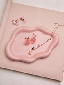 云状饰品盘，珠宝托盘，陶瓷珠宝戒指饰品盘，用于戒指耳环项链收纳盒，母亲节感恩节圣诞节生日伴娘礼物（粉色） - 粉色 - 查看 2