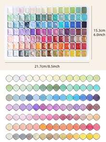 Juego de 24 colores de pintura de acuarela sólida, bloques de pigmento de acuarela sólida con textura metálica perlada, adecuado para caligrafía, pintura, arte de uñas, DIY - Colores vibrantes, de larga duración, fácil de mezclar - Multicolor - Ver 15