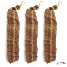 3 包 22 英寸独立包装合成法式卷发松散波浪钩针假发适用于女性日常生活 - 彩色 - 查看 17