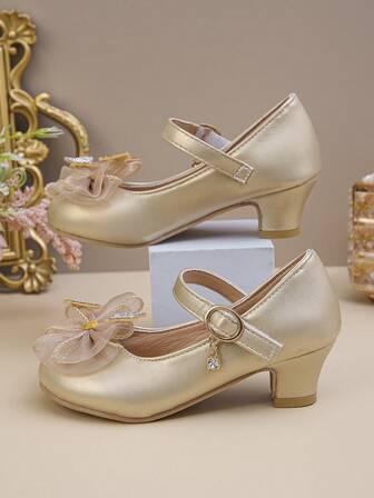 Autumn And Winter New Frozen Dreamy Gradient Low Heel Round Toe Princess Shoes Dance Shoes Comfortable Small Leather Shoes Suitable For Banquet And Banquet Versatile Essential