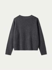 FOR BEAUTY Autumn And Winter New Solid Color Simple Round Neck Long Sleeved Daily Casual Lazy Style Knitted Sweater Knit Top, Fashion Loose And Warm Commuting Style Sweater Jumpers For Women Pullover New Year