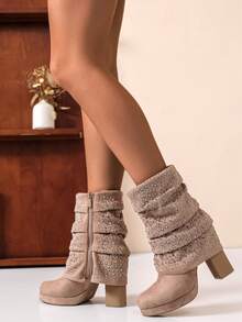 FASHION BOOTS FOR WOMEN - 2-khaki - View 3
