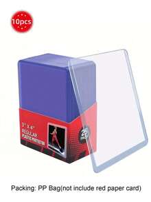 3/5/10/20/30/50张装棒球卡套 - 采用硬质塑料材质，内衬优质卡片保护膜。适合收藏和交换卡片，尤其适用于棒球和橄榄球比赛卡片。