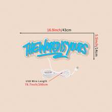 "The Word Is Yours" Neon Sign - USB-Powered Wall Art With 8 Vibrant Colors, Adjustable Text LED Light For Home Office Bar Cafe Wedding Party Decor, Anniversary Valentine's Gift, Ambient Lighting | Customizable Light Decor | Colorful Neon Lights, Neon Signs For Wall Decor