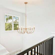 Puyveyor 8-Light Black Chandeliers For Dining Room, Dining Room Light Fixtures, Farmhouse Candle Chandeliers For Kitchen, Living Room, Foyer, Entryway, Staircase