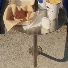 WANGJISSA Fodalob Stainless Steel WallMounted Bistro Pub Table Small Coffee Table for Bar Cafe Restaurant Dining Silver Color 40cm(15.7 - Un color - Ver 5