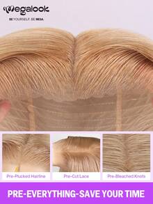 MEGALOOK Salon-Grade Luxury Milk Tea Brown 6x5 Lace Front Wig, 200% Density Double Layered Smooth Straight Hair, Invisible Pre-Trimmed Lace Natural Hairline, Breathable Comfortable Cap, Easy Styling, Lightweight And Comfortable, Suitable For Women's Parties, Y2K Chic, Halloween, Holidays And Various Occasions - S20L - View 9