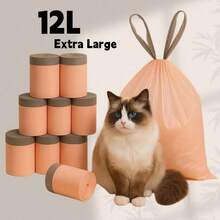 Extra Thick & Durable Trash Bags With Drawstring, Leak-Proof Thickened Bags - Household, Kitchen/Bathroom/Bedroom Trash Bags, Home Essentials | Stylish Design | Drawstring Closure, Multi-Purpose Suitable For Kitchen, Bathroom, Bedroom, Living Room And Over 11 Usage Scenarios - Drawstring Garbage Bag-50 Pieces/1 Roll - View 3