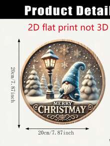 1pc Christmas Gnome 2D Flat Acrylic Window Hanging Decor, Vibrant Graphic Design - Durable Indoor/Outdoor Decoration For Garden, Porch, Bedroom, Office, Exquisite Details, Suitable For Various Holiday Gifts