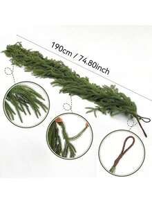 9英尺圣诞诺福克松树花环，逼真雪松花环，松树花环，适用于壁炉架、桌子、楼梯扶手、室内、室外圣诞装饰、婚礼花束、桌面装饰、新娘送礼会、情人节装饰、婴儿送礼会装饰、家居装饰、客厅装饰、餐桌、墙壁、花园、花环、卧室装饰等。